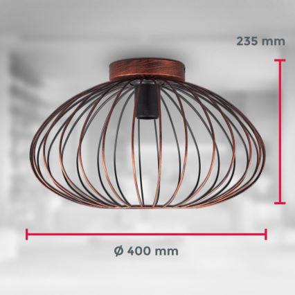 B.K. Licht 1471 - Lámpara de techo RETRO 1xE27/40W/230V cobre