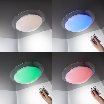 B.K.Licht BKL1025 - LED RGB Plafón del baño regulable ASKELLA LED/12W/230V IP44 + control remoto