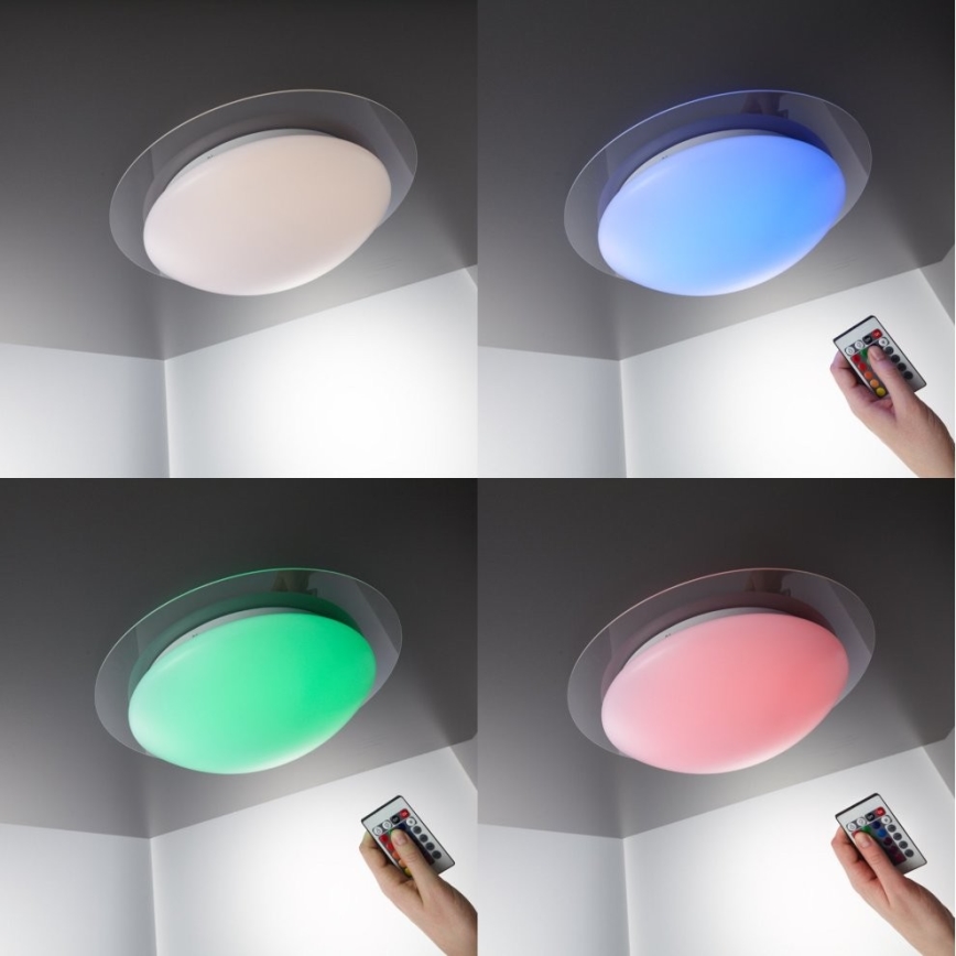 B.K.Licht BKL1025 - LED RGB Plafón del baño regulable ASKELLA LED/12W/230V IP44 + control remoto