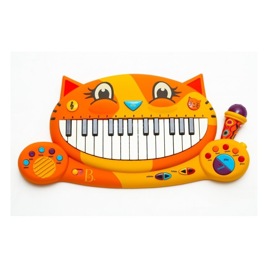 B-Toys - Piano infantil con micrófono Cat 4xAA
