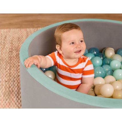 B-Toys - Piscina seca para niños con bolas diá. 89 cm gris/turquesa