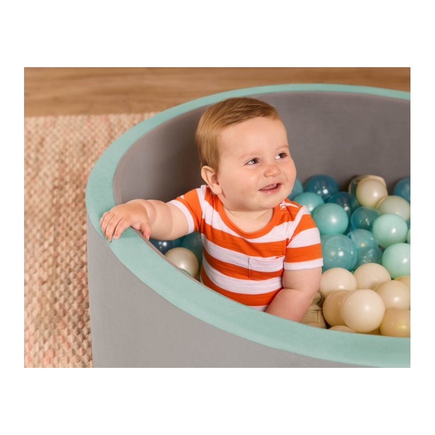 B-Toys - Piscina seca para niños con bolas diá. 89 cm gris/turquesa