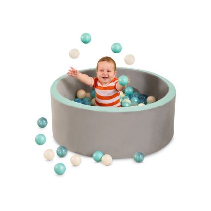 B-Toys - Piscina seca para niños con bolas diá. 89 cm gris/turquesa