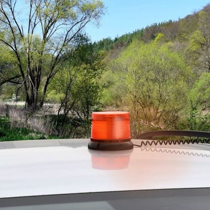 Baliza de advertencia LED con base magnética LED/20W/12-24V naranja
