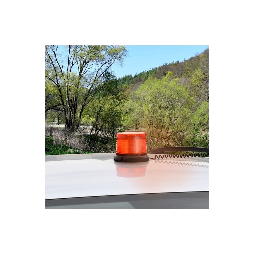 Baliza de advertencia LED con base magnética LED/20W/12-24V naranja