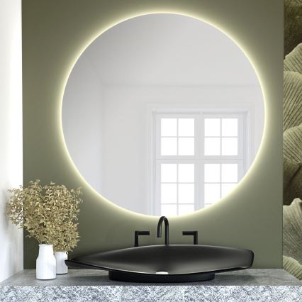 Baltica Design - Espejo de pared para baño con iluminación BRIGHT LED/15W/230V 3000K Ø 100 cm IP65