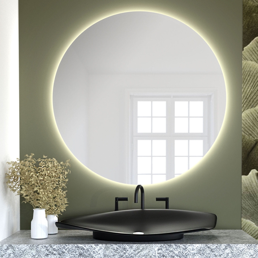 Baltica Design - Espejo de pared para baño con iluminación BRIGHT LED/15W/230V 3000K Ø 100 cm IP65