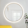 Baltica Design - Espejo de pared LED para baño con iluminación integrada BRIGHT LED/15W/230V 4500K, diámetro 80 cm, IP65, dorado