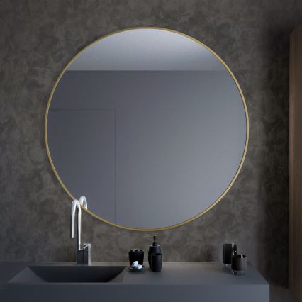 Baltica Design - Espejo de pared TINY BORDER de 60 cm de diámetro, acabado dorado