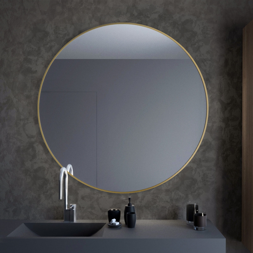 Baltica Design - Espejo de pared TINY BORDER de 60 cm de diámetro, acabado dorado