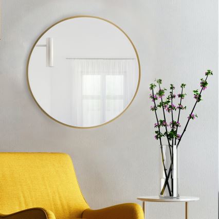 Baltica Design - Espejo de pared TINY BORDER de 60 cm de diámetro, acabado dorado
