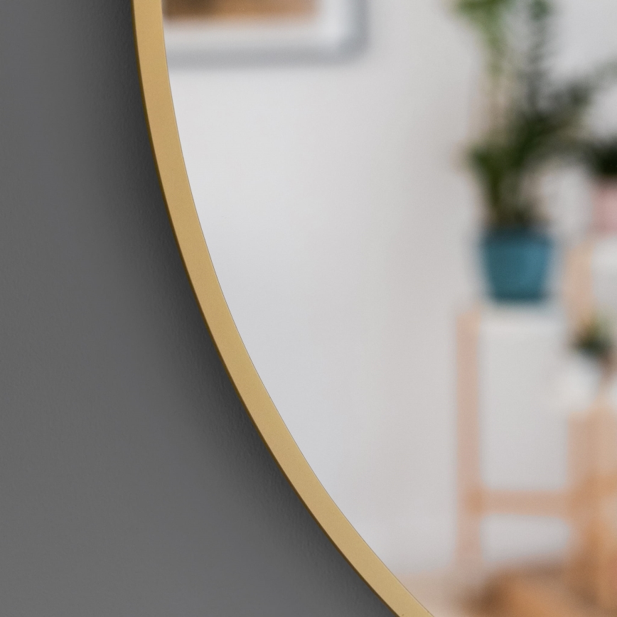 Baltica Design - Espejo de pared TINY BORDER de 60 cm de diámetro, acabado dorado