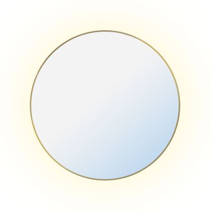 Baltica Design - Espejo de pared para baño con iluminación integrada BRIGHT LED/15W/230V/4500K, diámetro 90 cm, IP65, dorado
