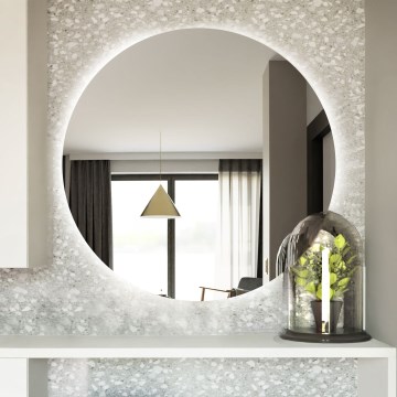 Baltica Design - Espejo LED de pared para baño con retroiluminación BRIGHT LED/15 W/230 V 6500 K Ø 80 cm IP65