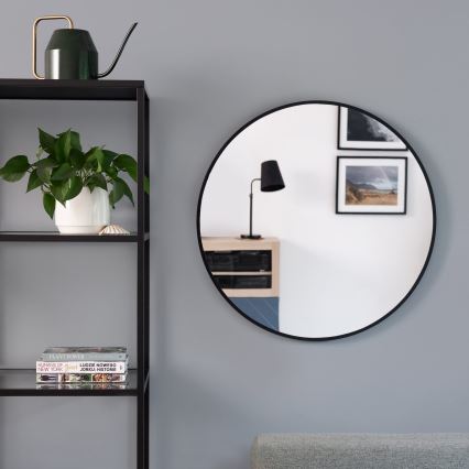 Baltica Design - Espejo de pared para baño LED con retroiluminación BRIGHT LED/15W/230V 4500K Ø 60 cm IP65 negro