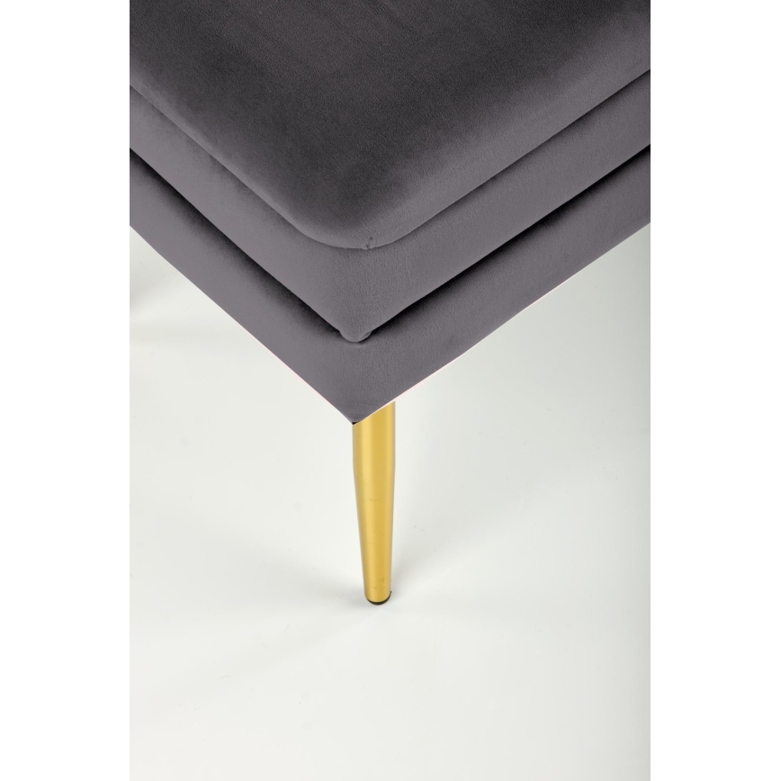 Banco acolchado con espacio de almacenamiento VELVA 37x78 cm gris/dorado