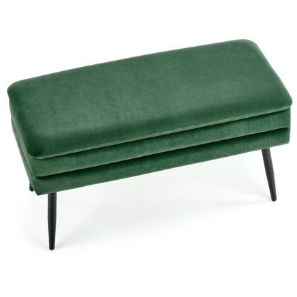 Banco acolchado con espacio de almacenamiento VELVA 37x78 cm verde/negro