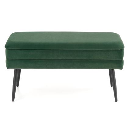 Banco acolchado con espacio de almacenamiento VELVA 37x78 cm verde/negro