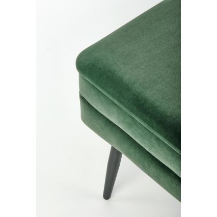 Banco acolchado con espacio de almacenamiento VELVA 37x78 cm verde/negro