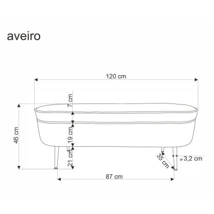 Banco con espacio de almacenamiento AVEIRO 46x120 cm blanco