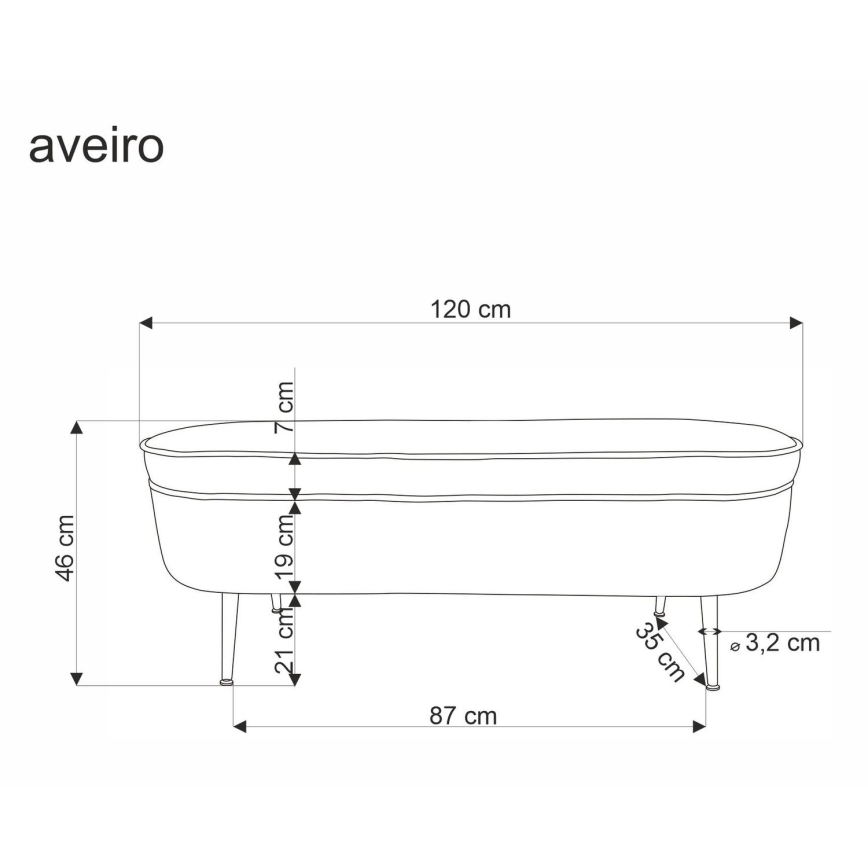 Banco con espacio de almacenamiento AVEIRO 46x120 cm blanco