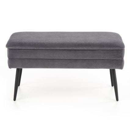 Banco con espacio de almacenamiento VELVA 37x78 cm gris