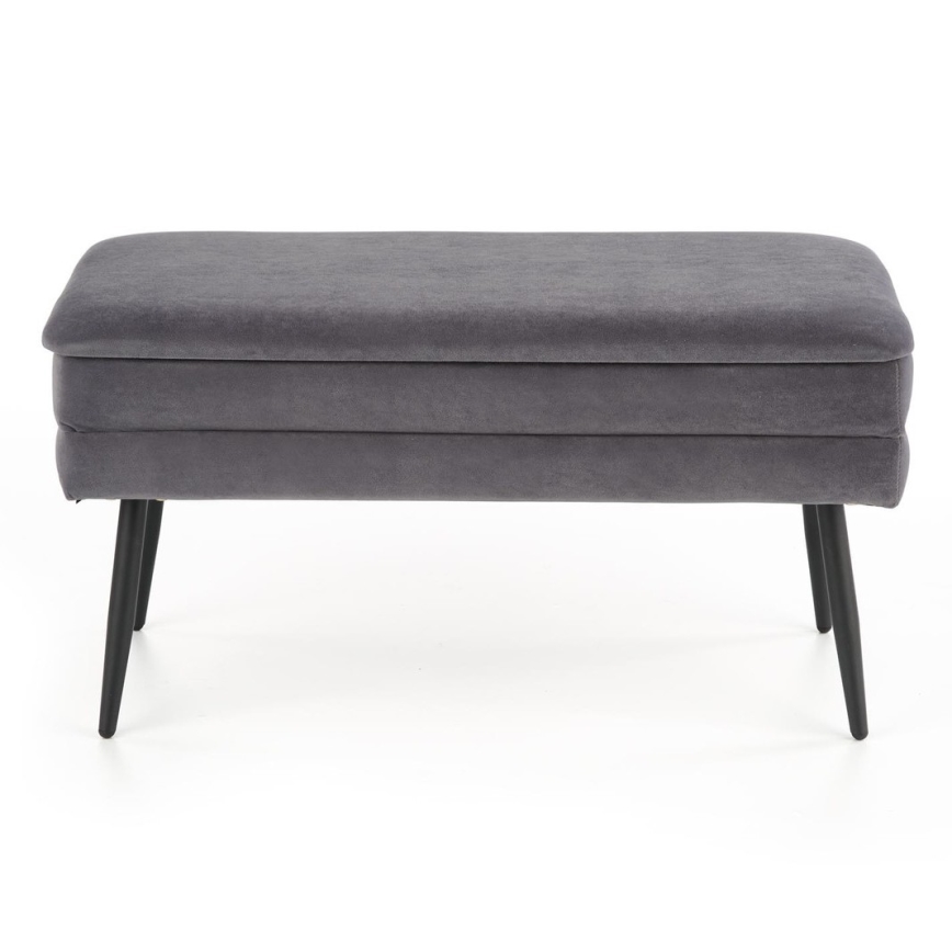 Banco con espacio de almacenamiento VELVA 37x78 cm gris