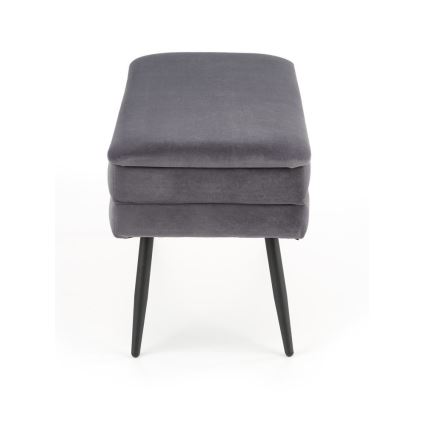 Banco con espacio de almacenamiento VELVA 37x78 cm gris