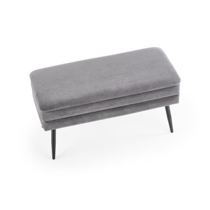 Banco con espacio de almacenamiento VELVA 37x78 cm gris