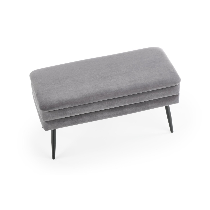 Banco con espacio de almacenamiento VELVA 37x78 cm gris