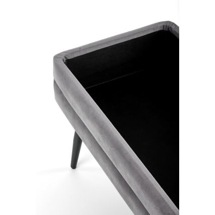 Banco con espacio de almacenamiento VELVA 37x78 cm gris