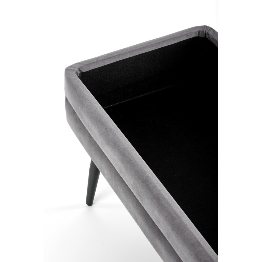 Banco con espacio de almacenamiento VELVA 37x78 cm gris