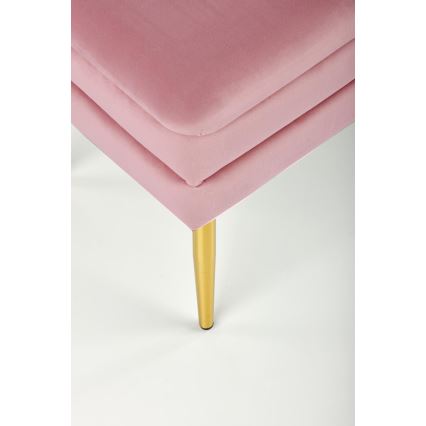 Banco con espacio de almacenamiento VELVA 37x78 cm rosa/dorado