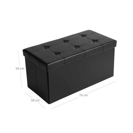 Banco de cuero SULTAN en negro