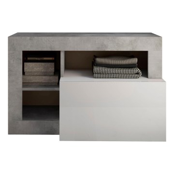 Banco LENOR blanco/gris de hormigón