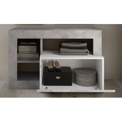 Banco LENOR blanco/gris de hormigón