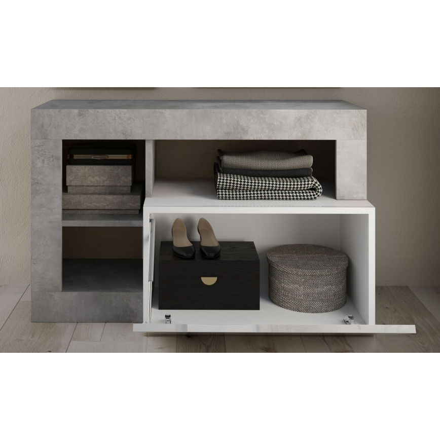 Banco LENOR blanco/gris de hormigón