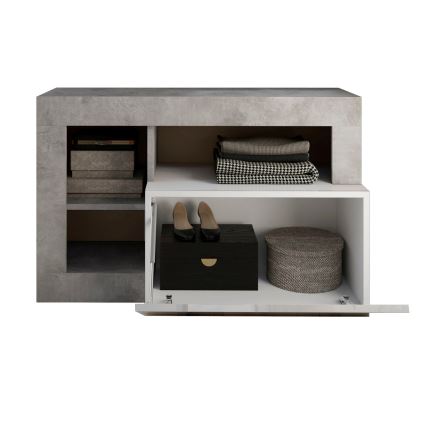 Banco LENOR blanco/gris de hormigón