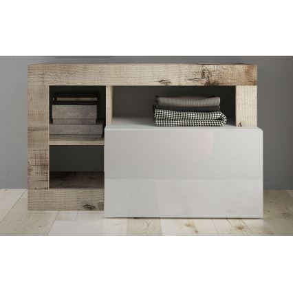 Banco LENOR blanco/marrón