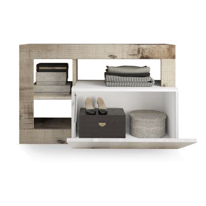 Banco LENOR blanco/marrón