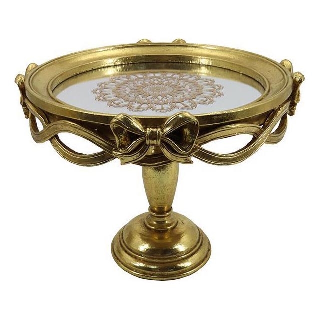 Bandeja decorativa diá. 25,5 cm dorado