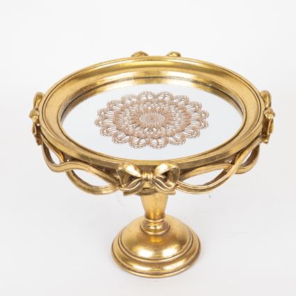 Bandeja decorativa diá. 25,5 cm dorado