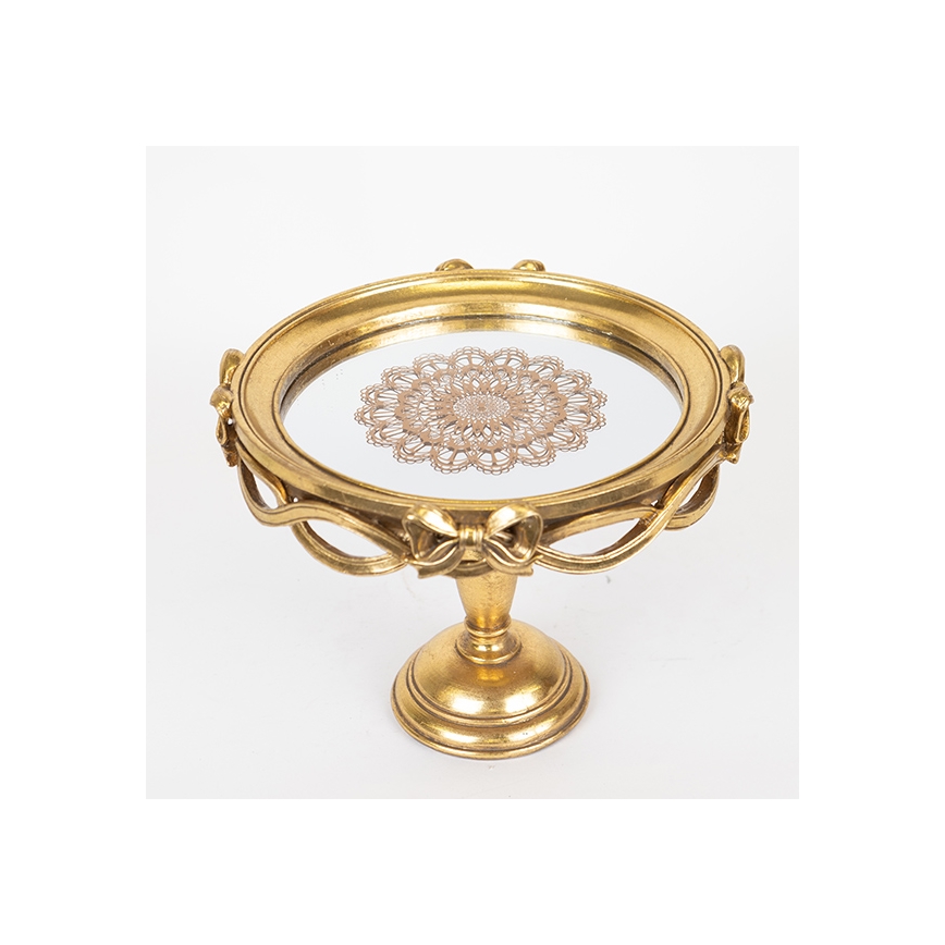 Bandeja decorativa diá. 25,5 cm dorado