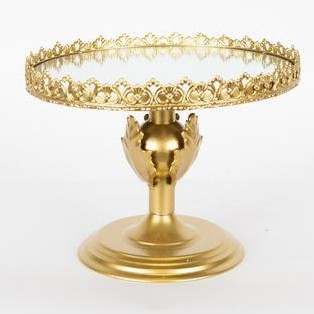 Bandeja decorativa diá. 25,5 cm dorado