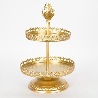 Bandeja decorativa diá. 25,5 cm dorado