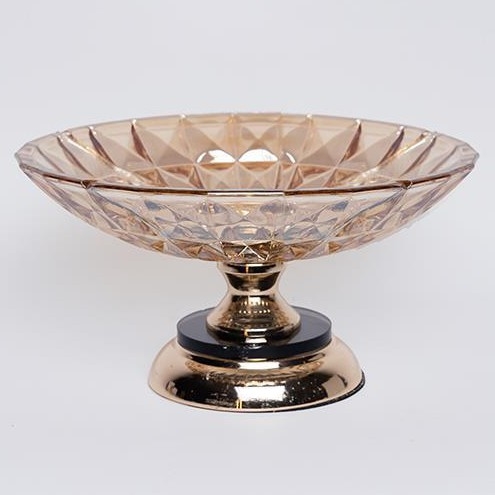 Bandeja decorativa diá. 29,5 cm marrón/ahumado