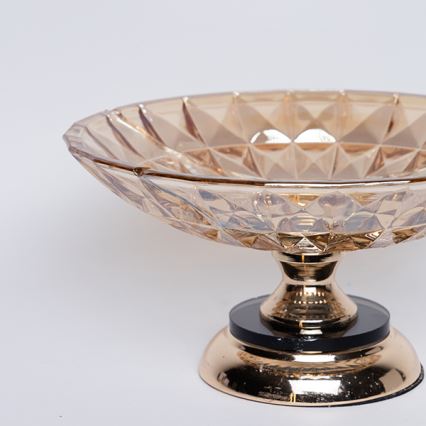 Bandeja decorativa diá. 29,5 cm marrón/ahumado