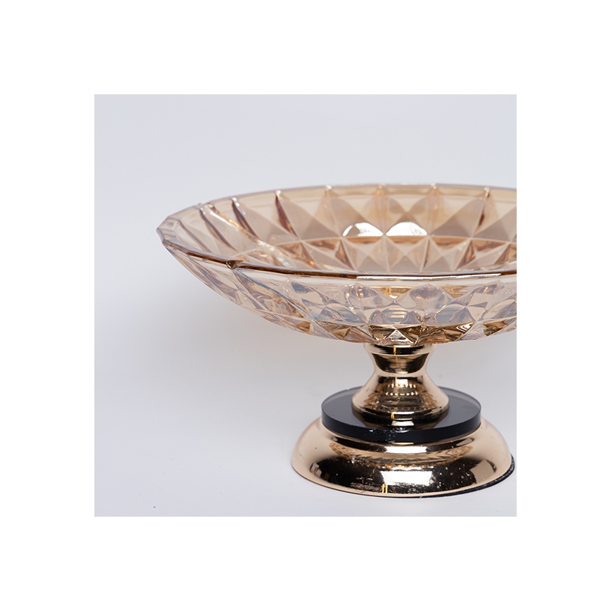 Bandeja decorativa diá. 29,5 cm marrón/ahumado