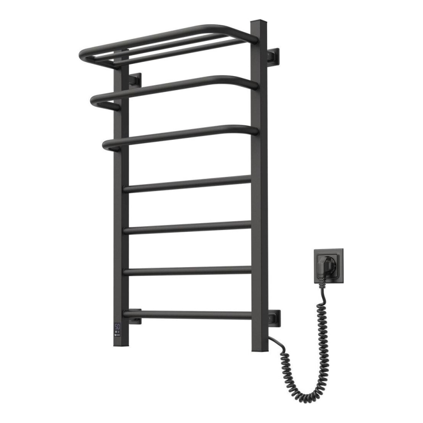 Baño eléctrico radiador con termostato FORTIS 350W/230V 80,6 cm IP44 negro derecho cuadrado