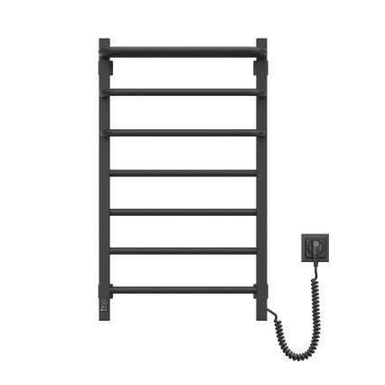 Baño eléctrico radiador con termostato FORTIS 350W/230V 80,6 cm IP44 negro derecho cuadrado